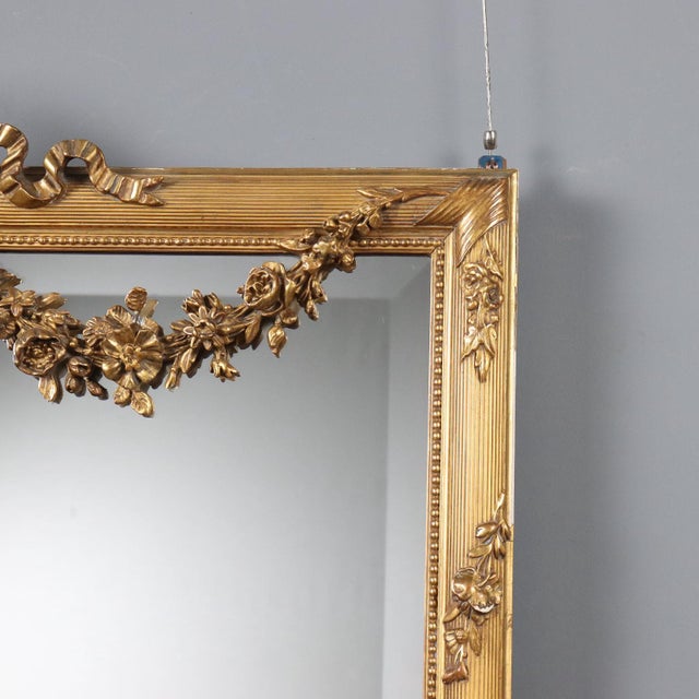 Wood Freestanding Mirror in Gold-Plated Wood For Sale - Image 7 of 11