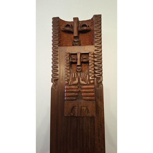 Modernist Wall Sculpture in Carved Wood, 1971 For Sale - Image 4 of 7