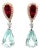 18k Gold Dangle Earrings With Aquamarine Rubellite and Diamonds, A Pair For Sale
