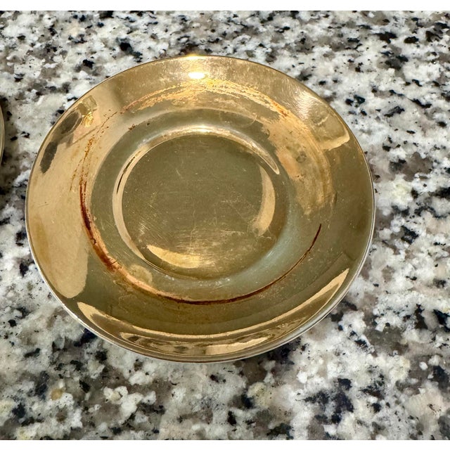 Gold Vintage Hollywood Recency Gold Gilded Porcelain Demitasse Espresso Set - 5 Cups & 3 Saucers - 8 pcs For Sale - Image 8 of 11