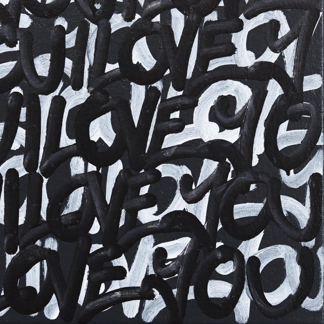 Textile Love Tide Washes in - Large Original Black and White Abstract Mixed Media Painting on Canvas by Amber Goldhammer For Sale - Image 7 of 9