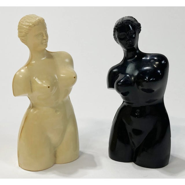 Figurative Vintage Resin Female Form Salt and Pepper Shakers, a Pair For Sale - Image 3 of 8