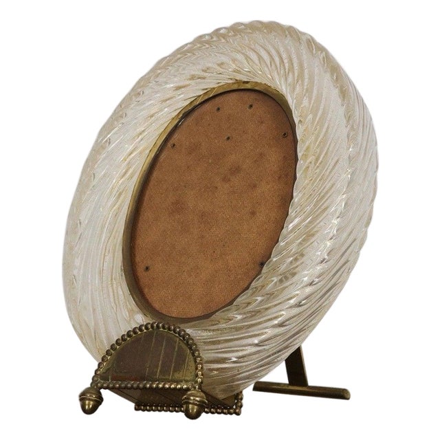 Murano Glass Photo Frame attributed to Barovier & Toso, Italy, 1940s For Sale