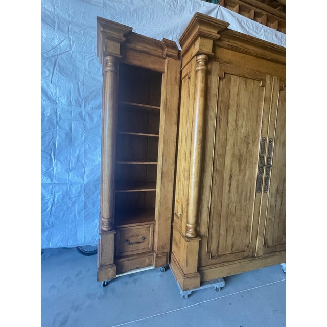 Bausman Company Big Tv Unit With Side Sections With Removable Base For Sale In Palm Springs - Image 6 of 8