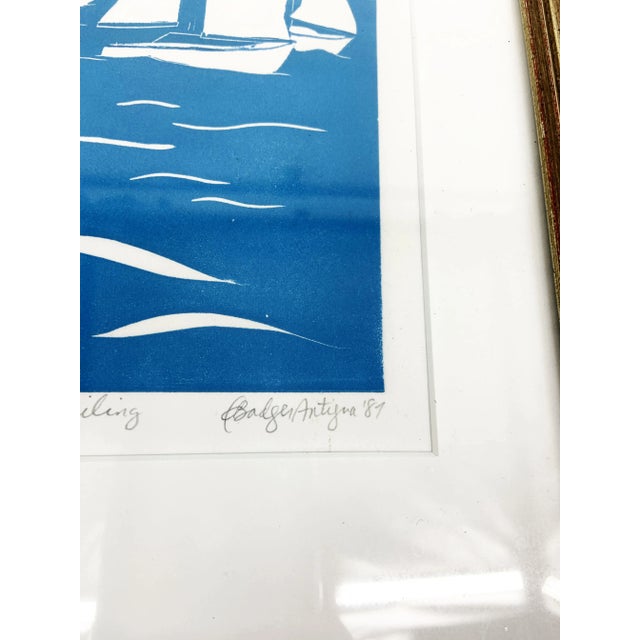 Vintage Artist Proof Sailing Die Cut Signed and Dated 1989 A/P For Sale - Image 4 of 6