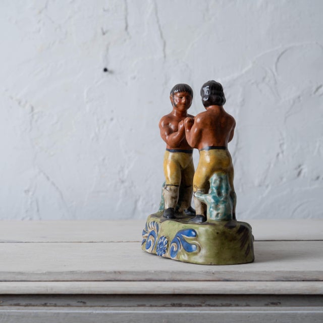 English Spring & Langan Staffordshire Style Boxing Figure For Sale - Image 3 of 8