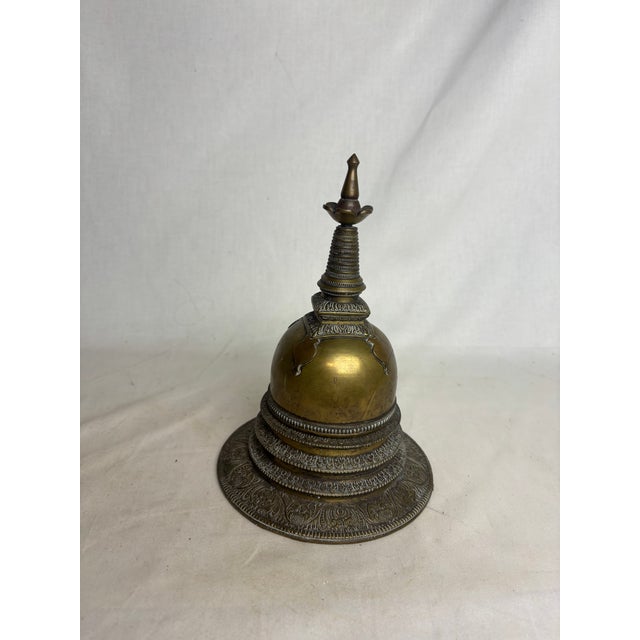 Miniature Brass Stupa For Sale - Image 4 of 5