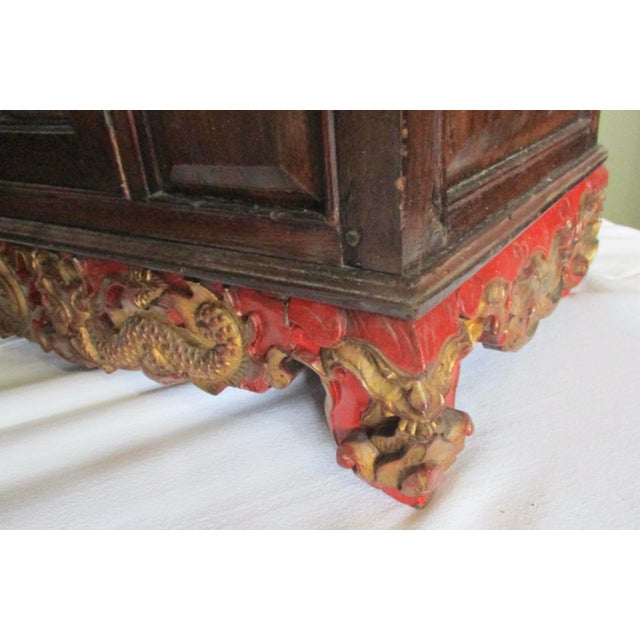 Wood Pair of Antique Chinese Collector Cabinets - Pair of 2 For Sale - Image 7 of 13