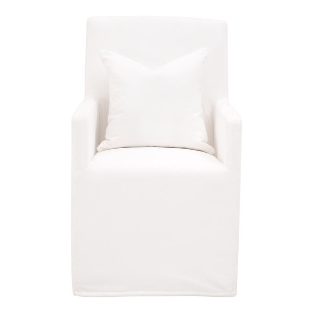 Shelter Slipcover Arm Chair with Casters, LiveSmart Peyton-Pearl For Sale