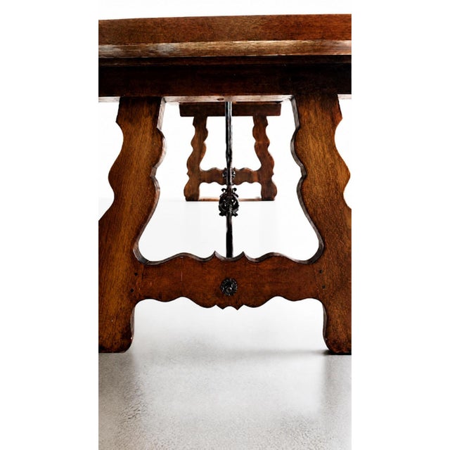 Spanish 19th Century Spanish Trestle Dining Table For Sale - Image 3 of 8
