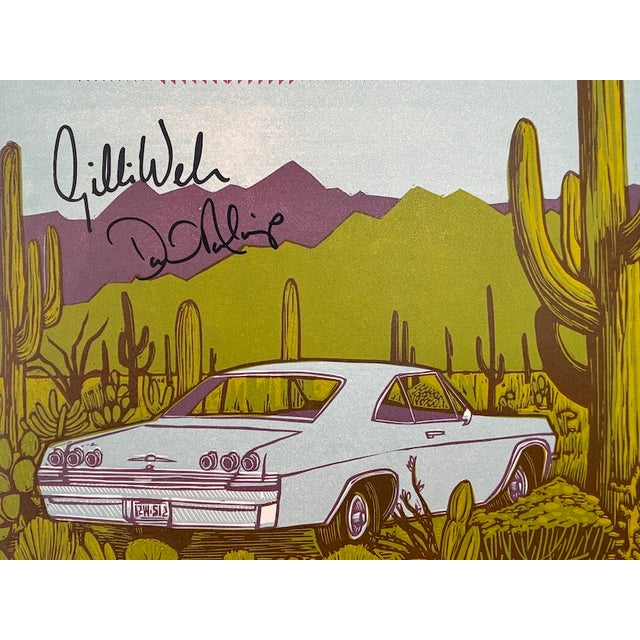 Green Gillian Welch & David Rawlings Signed "Southwest 2018" Desert Pop-Art Lithograph Poster For Sale - Image 8 of 10