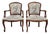 Louis XV Style Armchairs with Tapestry Upholstery, Set of 2 For Sale