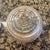 This is a vintage pink depression glass biscuit or cookie jar, specifically identified as a ribbed or paneled design...