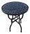 18" Mini Moroccan Mosaic Accent Table – Black Herringbone Tile Top For Sale