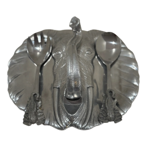 Vintage Arthur Court Elephant Serving Platter and Utensils - 3 Pieces