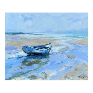 Contemporary Impressionist Coastal Boat, Oil Painting