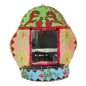 Yoruba Beaded Wall Altar/Shelf and Basket Circa 1990s