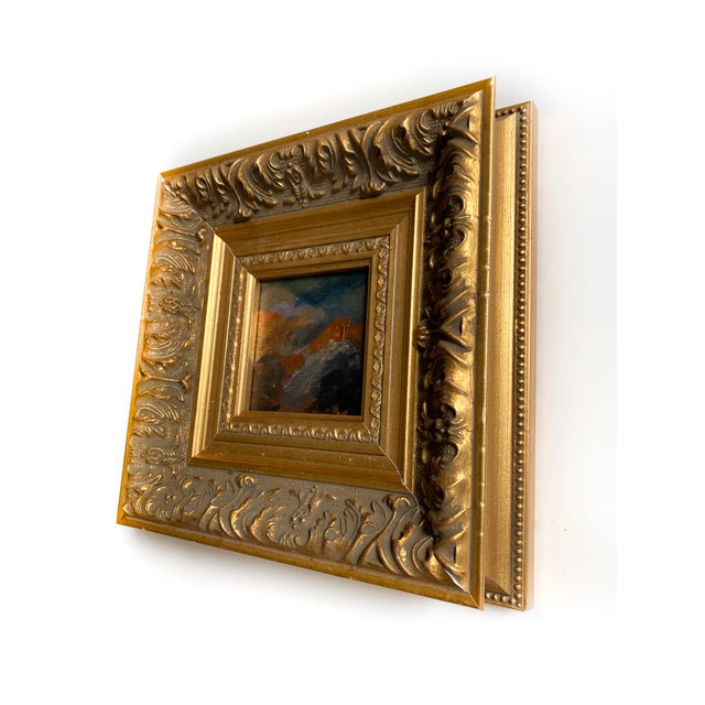 Abstract "Epic Story" 2026 Mini Painting by Jessalin Beutler With Vintage Frame For Sale - Image 3 of 5