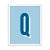 Alphabet Series in Blue, Letter Q by Pencil & Paper in White Frame, XS Art Print For Sale