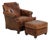 Stickley Tufted Back Leather Chair & Ottoman For Sale