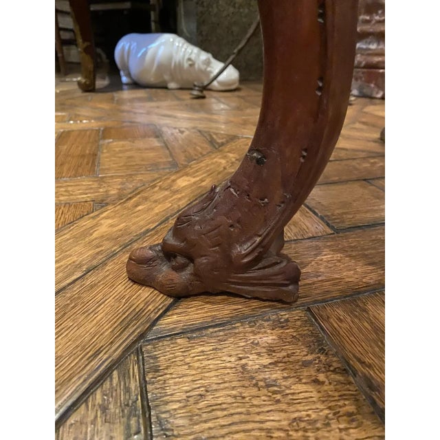 19th Century Venetian Baroque 19th Century Walnut Carved Bench For Sale - Image 5 of 11