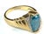 Modern John C Rinker Blue Topaz 14k Yellow Gold and Diamond Ring For Sale - Image 3 of 6