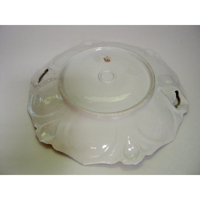 1920s 1890s RS Prussia Hand Painted Rose Cake Dish For Sale - Image 5 of 6