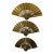 Vintage Mid-Century Modern Brass Fan Wall Hangings - Set of 3 For Sale