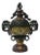 Chinese Metal Blue Yellow Enamel Cloisonne Ding Shape Incense Burner Figure For Sale