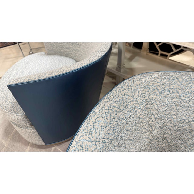 Light Gray Kravet Provo Swivel Chairs, a Pair For Sale - Image 8 of 15