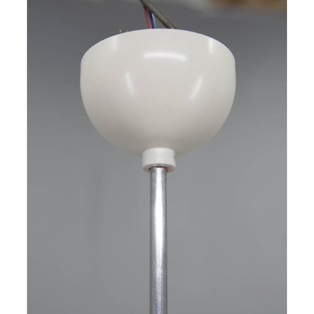 Vintage Hand-Painted Milk Glass Pendant Light, 1970s For Sale - Image 4 of 9