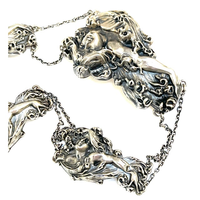 Late 20th Century Art Nouveau Sterling Figural 8 Piece Belt by William B. Kerr Silver Company For Sale - Image 5 of 18