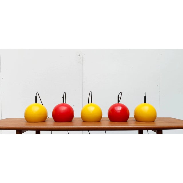 Mid-Century German Space Age Metal Ball Pendant Lamps, Set of 2 For Sale - Image 13 of 18