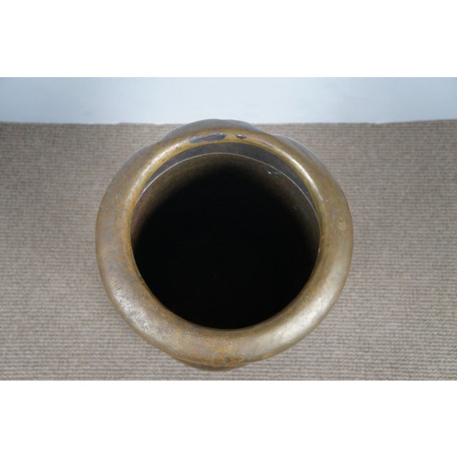 Copper Early 20th Century Arts & Crafts Brass Copper Lion Head Claw Foot Umbrella Cane Stand For Sale - Image 8 of 12