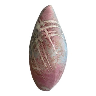 Vintage Tony Evans 17" Raku Art Pottery Vase For Sale