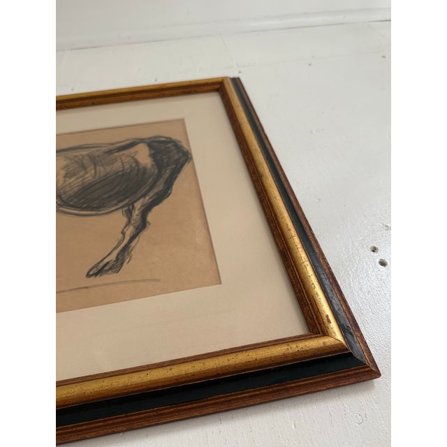 Paper Early Mid-Century Cow Charcoal For Sale - Image 7 of 9