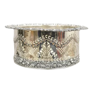 Antique English Sheffield Sterling Silver Mounted Silver Plated Champagne Bottle Coaster