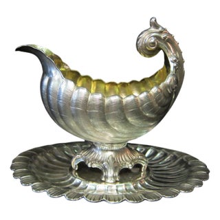 Early 20th Century L. Posen 800 Silver Sauce Boat For Sale
