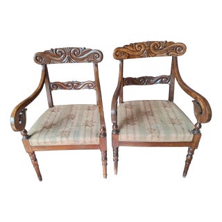 Charles X Style Armchairs in Wood, Early 1900s, Set of 2 For Sale