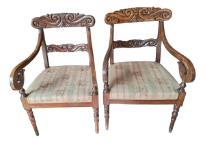 Charles X Style Armchairs in Wood, Early 1900s, Set of 2