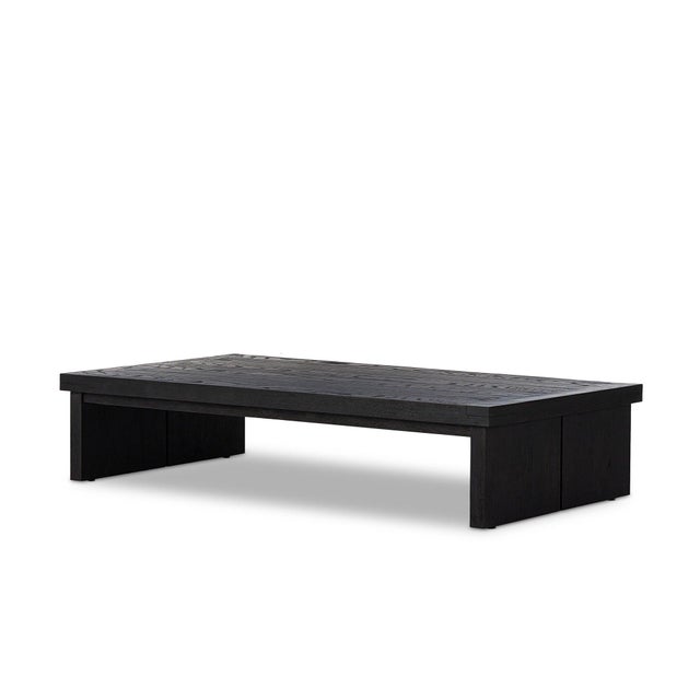 Four Hands Warby Coffee Table - Worn Black Veneer For Sale - Image 4 of 11