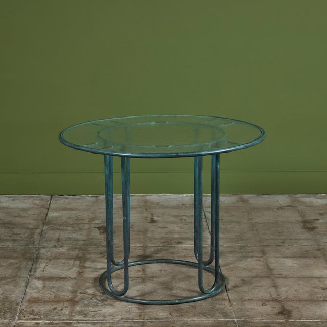 Metal 1960s Walter Lamb for Brown Jordan Bronze Patio Cafe Dining Table, Attributed For Sale - Image 7 of 12