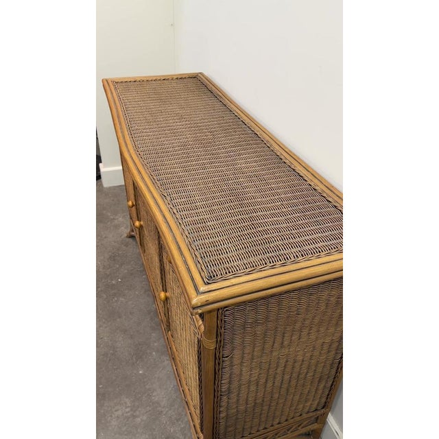 Vintage Italian Rattan and Bamboo Sideboard, Italy, 1970s For Sale - Image 11 of 12