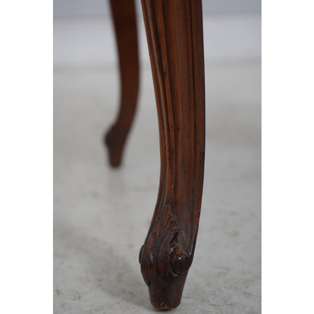 Textile Louis XV French Style Carved Footstool W. Upholstered Seat For Sale - Image 7 of 12