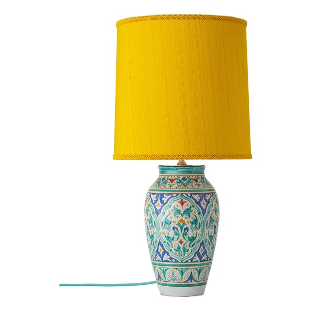 Spanish Andalusian Ceramic Table Lamp by Al Yarrar For Sale