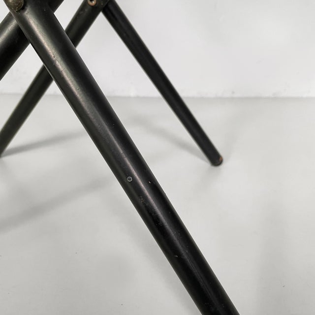 Italian Modern Black Wood and Metal Folding Chair, 1980s For Sale - Image 17 of 18