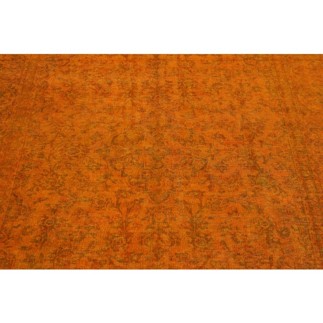 1980s Shabby Chic No Pile Orange/Brown Wool Rug - 7'8'' X 11'5'' For Sale - Image 5 of 10