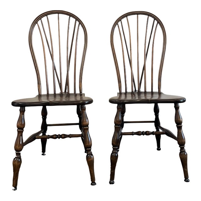 Vintage Windsor Style Chairs by Karpen Furniture - a Pair For Sale