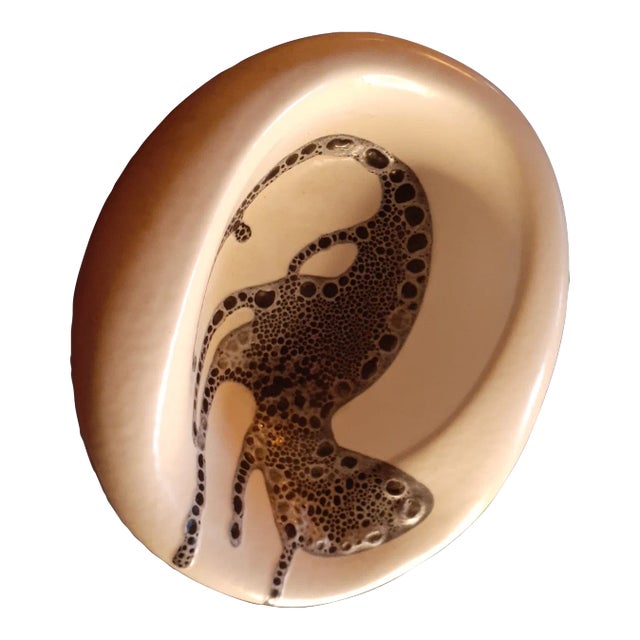 Vintage Artist Signed Art Studio Lapid Glazed Ceramic Bowl, Made in Israel For Sale