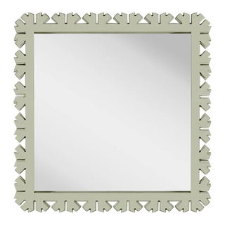 Fleur Home Audubon Bamboo Sticks Square Mirror in Mizzle, 35.5x35.5 For Sale